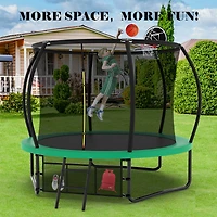 Streamdale 10FT Pumpkin Style Trampoline with Safety Net and Ladder