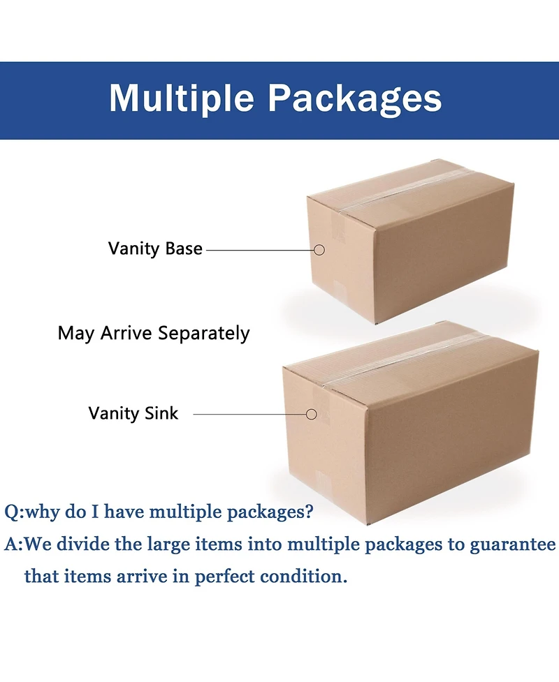 Simplie Fun Dual-Purpose Bathroom Vanity Wall-Mount or Floor-Standing with Adjustable Shelf