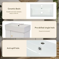 Streamdale Furniture Modern 21.6" White Bathroom Vanity with Left Side Storage