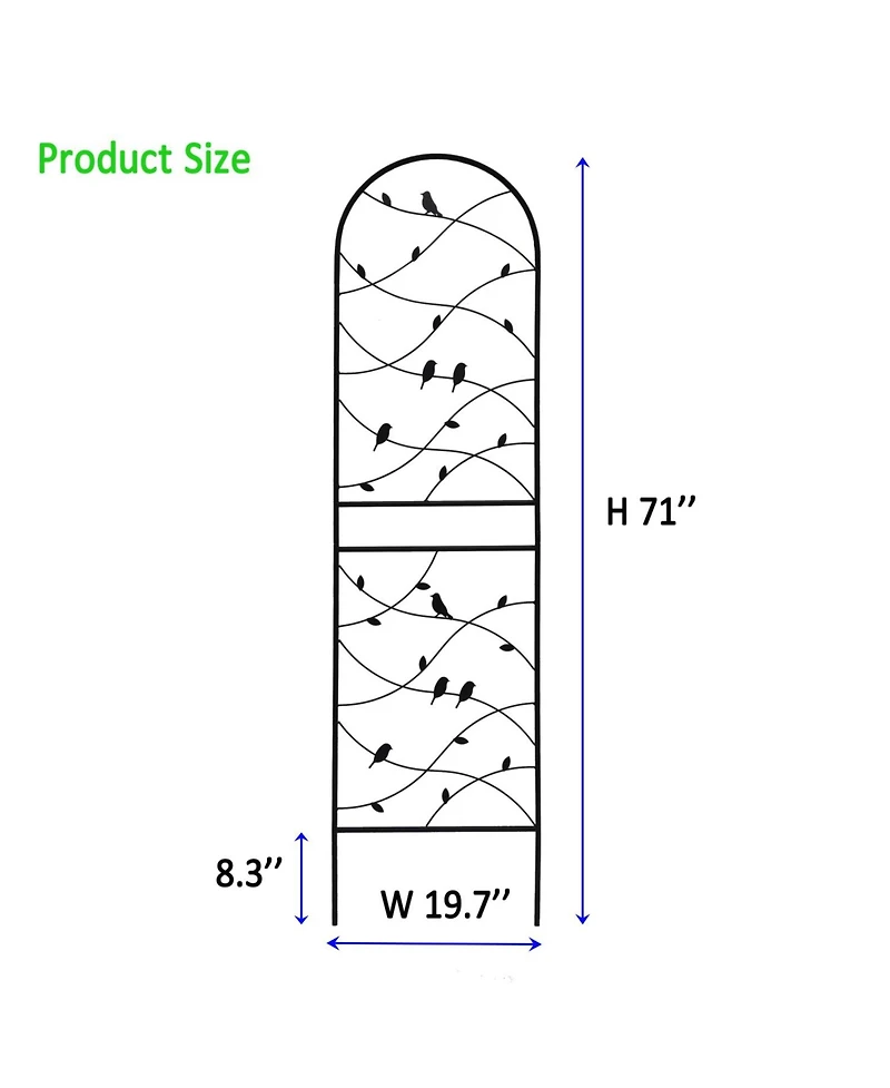 Streamdale Furniture 2 Pack 71" Metal Garden Trellis - Climbing Plant Support