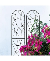 Streamdale Furniture 2-Pack Metal Garden Trellis 86.7" Black