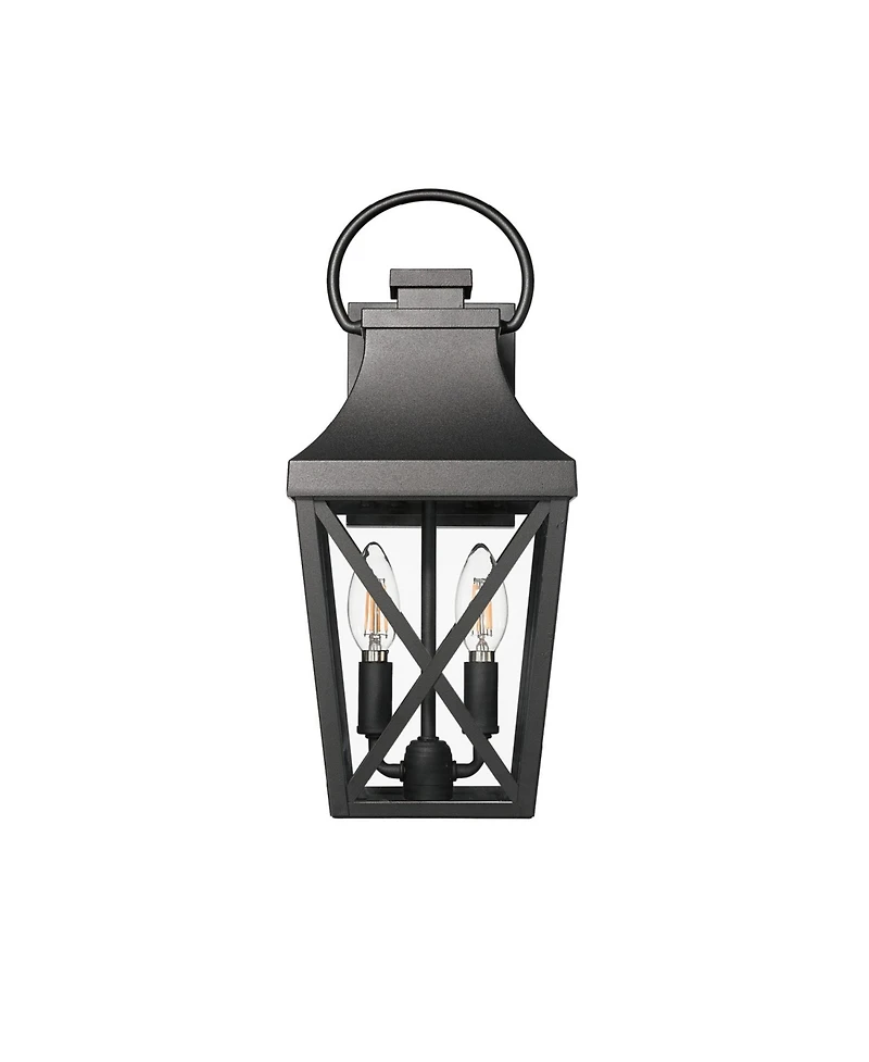 Streamdale Waterproof Matte Black Wall Sconce with Clear Glass Shade for Outdoor Use (1)