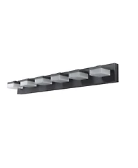 Streamdale Furniture Modern 6-Light Black Led Vanity Mirror Light Fixture For Bathrooms And Makeup Tables