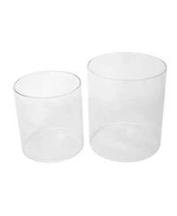 Streamdale Furniture Industrial Decorative Lantern Columns (Set of 2) with Candles