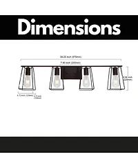 Streamdale 4-Light Oil Rubbed Bronze Vanity Lights for Bathroom, Industrial Vintage Wall Sconce Lighting with Open Metal Cage