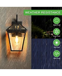 Streamdale Furniture2-Pack Outdoor Wall Lanterns with Clear Glass Panels (Bulb Not Included)