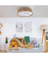 Streamdale Furniture Bohemian style Led Dimmable Ceiling Light With Built-In Fan - Remote Control