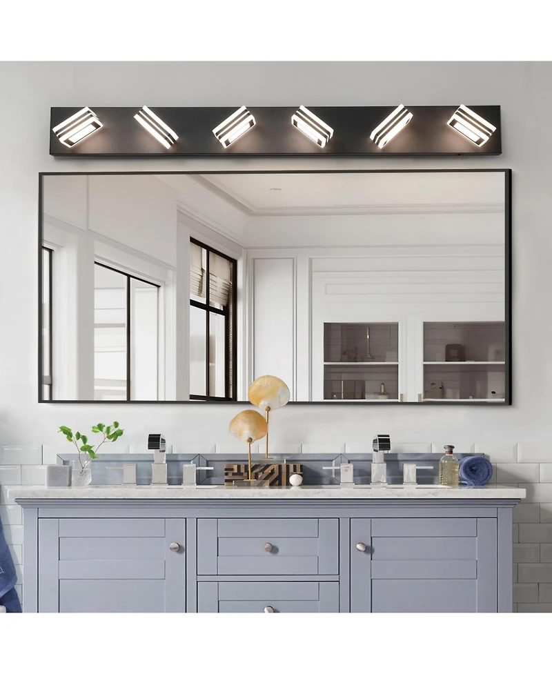 Streamdale Furniture 6-Light Led Vanity Light Sleek, Dimmable, Energy-Efficient