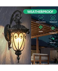 Streamdale Furniture Classic Outdoor Wall Lantern, Black Vintage Sconce with Bubble Glass (Bulb Not Included)