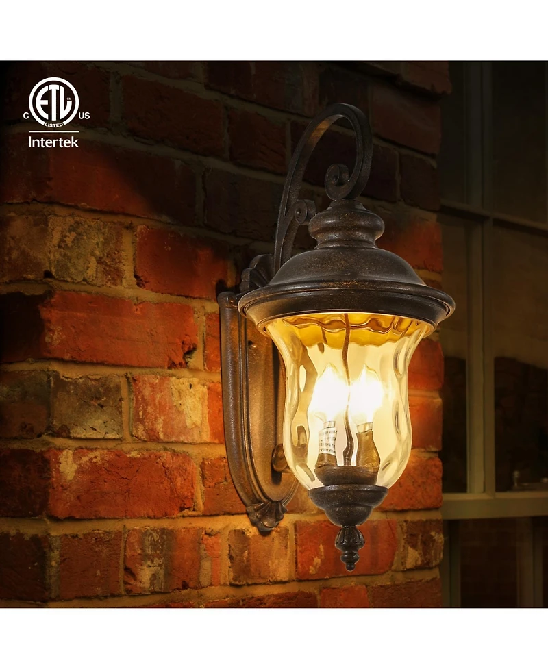 Streamdale Vintage Outdoor Wall Lantern, Waterproof Sconce with Clear Glass Shade