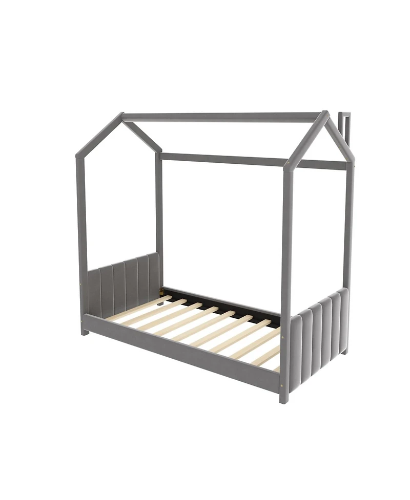 Streamdale Furniture Twin Size House Bed Wood Bed