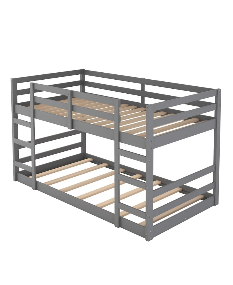 Streamdale Furniture Twin Over Twin Bunk Bed with Ladder