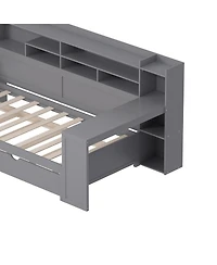 Streamdale Furniture Twin Daybed with Trundle Desk & Shelves