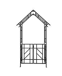 Streamdale Furniture Metal Garden Arch with Gate Black