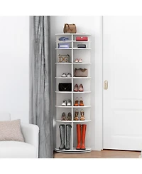 Streamdale Furniture Rotating Shoe Rack Tower (White)
