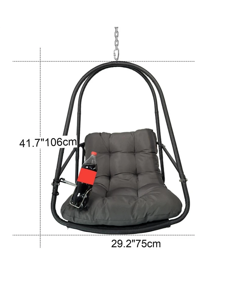 Streamdale Furniture Wicker Egg Chair with Stand & Cushion