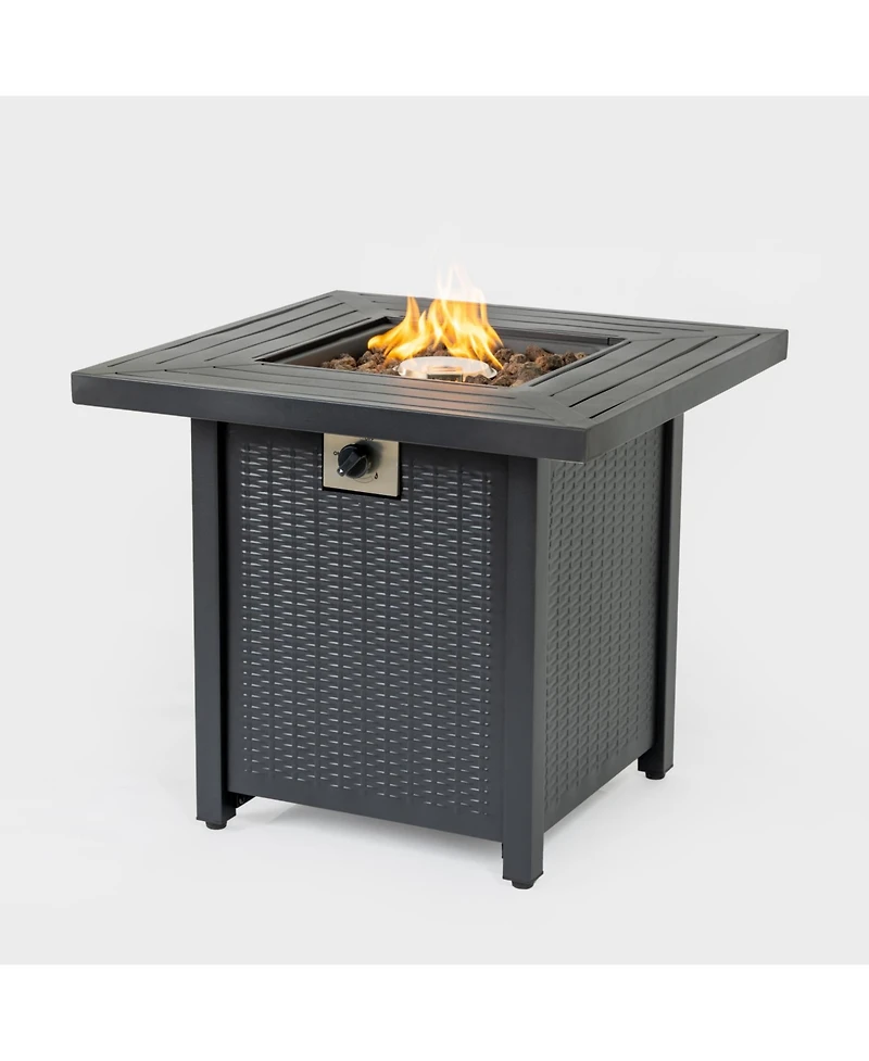 Streamdale Furniture 28-inch Iron Square Propane Fire Pit Table