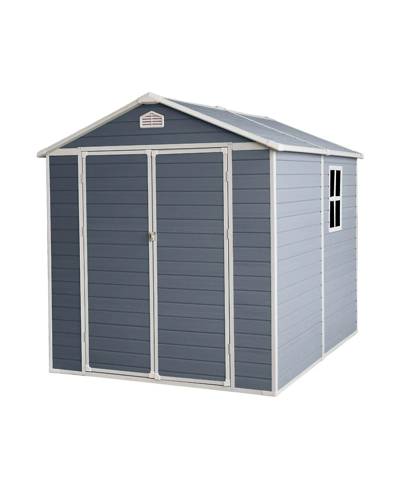 Streamdale Furniture 6x8 Resin Outdoor Storage Shed - Grey