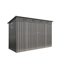 Streamdale 4x9 Ft Outdoor Metal Garden Storage Shed with Sloping Roof & Vents - Gray