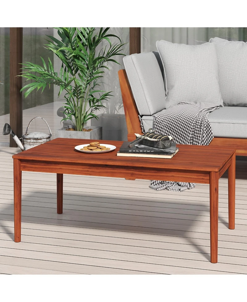 Streamdale Furniture Rustic Acacia Wood Outdoor Coffee Table