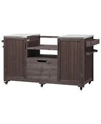 Streamdale Outdoor Kitchen Island for Big Green Egg & Kamado Joe - Dark Brown