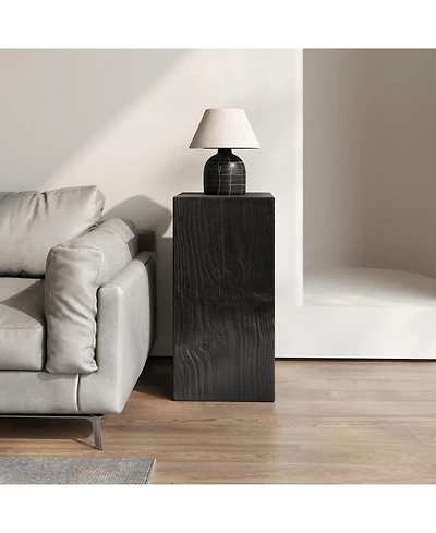 Streamdale Wood-Look Square End Table, Black, Indoor/Outdoor, 33.75"