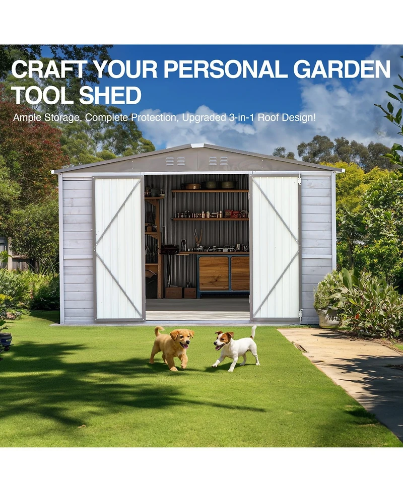 Streamdale Furniture 4x6FT Iron-Wood Tool Shed - Nature & Function