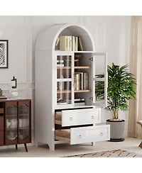 Streamdale Furniture 71" Arched Kitchen Pantry Cabinet - White