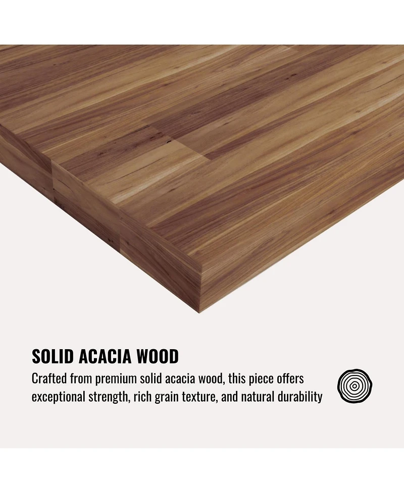 Streamdale Furniture Acacia Wood Garment Rack w/ Shelves, Drawers & Hooks