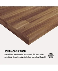 Streamdale Furniture Acacia Wood Garment Rack w/ Shelves, Drawers & Hooks