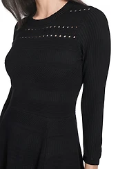 Jessica Howard Petite Textured Ottoman Fit and Flare Dress
