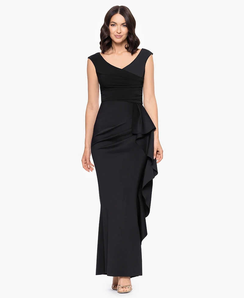 Betsy & Adam Petite Sleeveless Ruffle Detail Dress