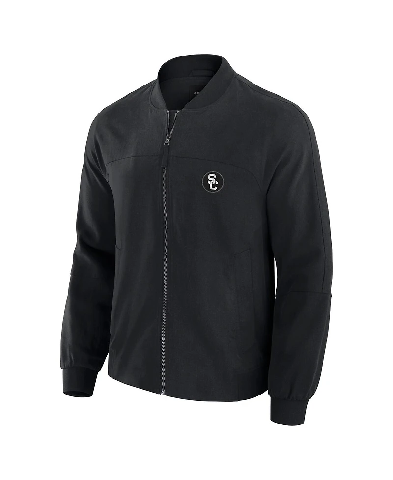J. Palmer Men's Black Usc Trojans Lightweight Cover-4 Tri-Blend Full-Zip Jacket