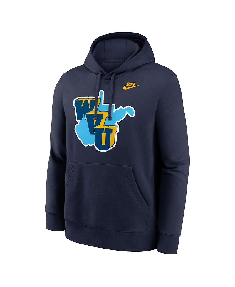 Nike Men's Navy West Virginia Mountaineers 1965 Throwback Club Fleece Hoodie