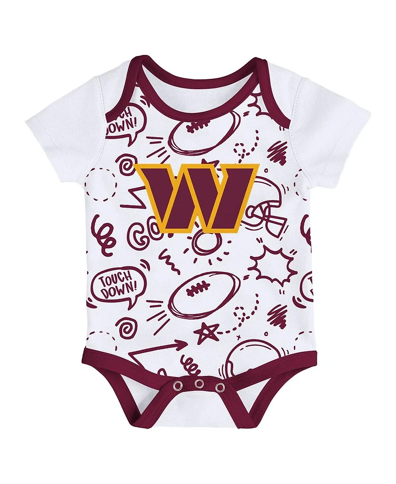 Outerstuff Infant 3-Piece Washington Commanders All Day Play Bodysuit Set