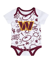 Outerstuff Infant 3-Piece Washington Commanders All Day Play Bodysuit Set