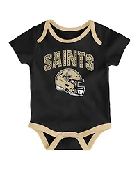 Outerstuff Infant 3-Piece New Orleans Saints All Day Play Bodysuit Set