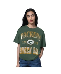 Starter Women's Heather Green Bay Packers Oversized Hall of Fame T-Shirt