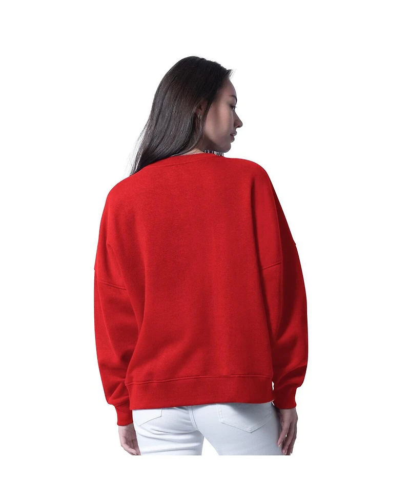 G-iii 4Her by Carl Banks Women's Scarlet San Francisco 49ers Oversized Feud Sweatshirt
