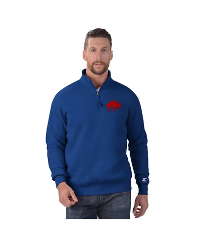 Starter Men's Royal Buffalo Bills Classic Quarter-Zip Pullover Sweatshirt