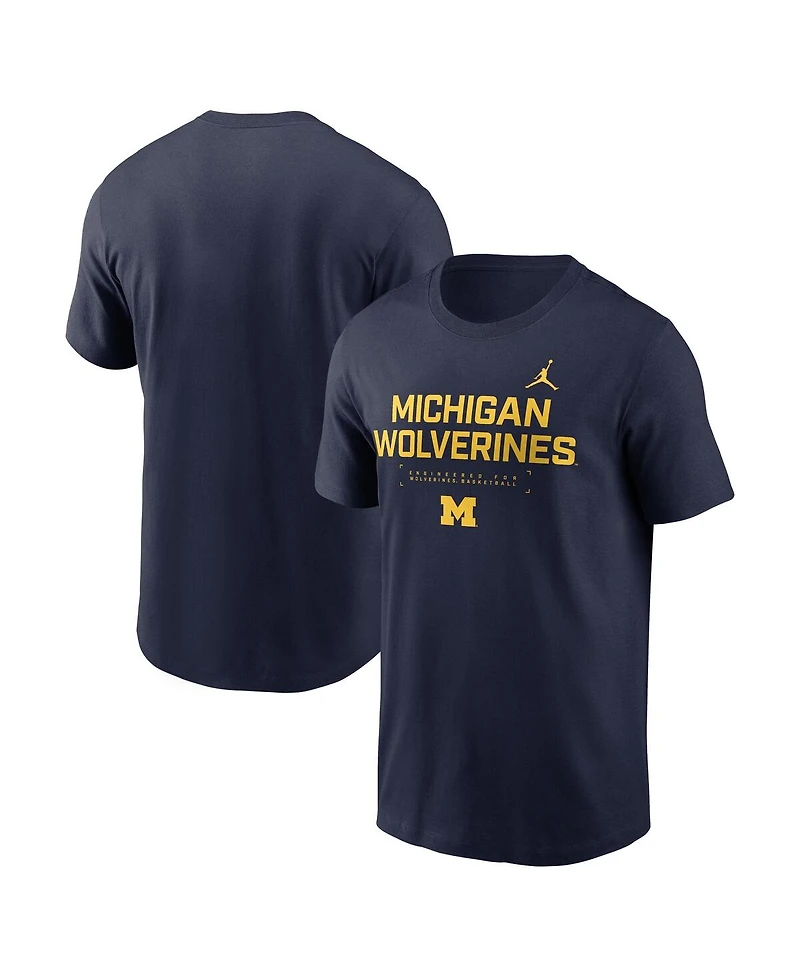 Jordan Men's Navy Michigan Wolverines 2025 Courtside Basketball Performance T-Shirt