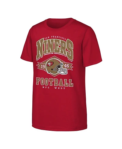 Outerstuff Big Boys and Girls Scarlet San Francisco 49ers Kick Off T-Shirt