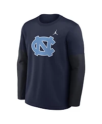 Jordan Men's Navy North Carolina Tar Heels 2025 Sideline Coach Performance Long Sleeve T-Shirt