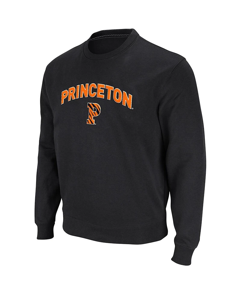 Colosseum Men's Black Princeton Tigers Arch Logo Tackle Twill Pullover Sweatshirt