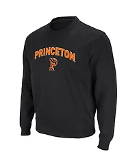 Colosseum Men's Black Princeton Tigers Arch Logo Tackle Twill Pullover Sweatshirt