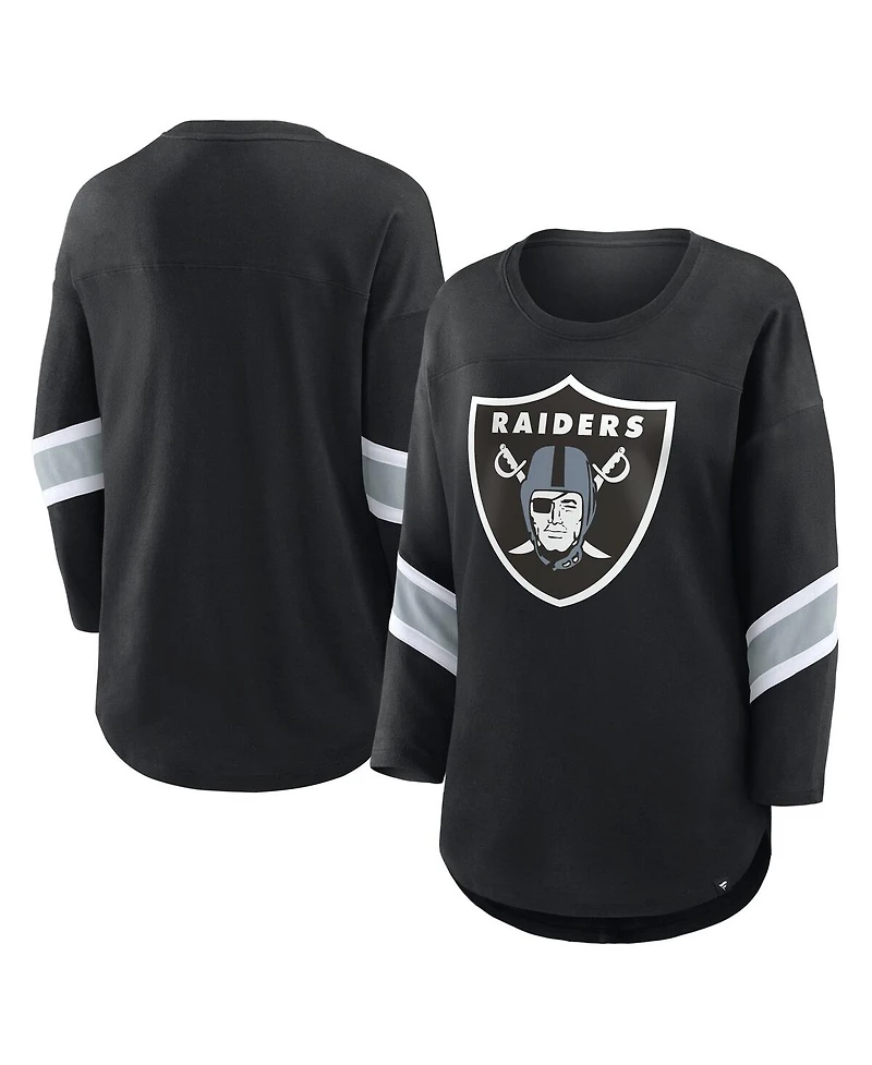 Fanatics Women's Black Las Vegas Raiders Redzone 3/4-Sleeve T-Shirt