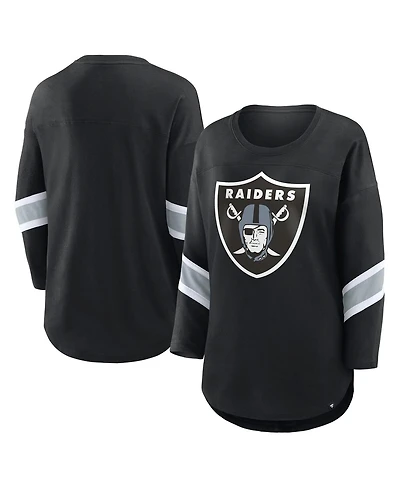 Fanatics Women's Black Las Vegas Raiders Redzone 3/4-Sleeve T-Shirt