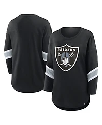 Fanatics Women's Black Las Vegas Raiders Redzone 3/4-Sleeve T-Shirt