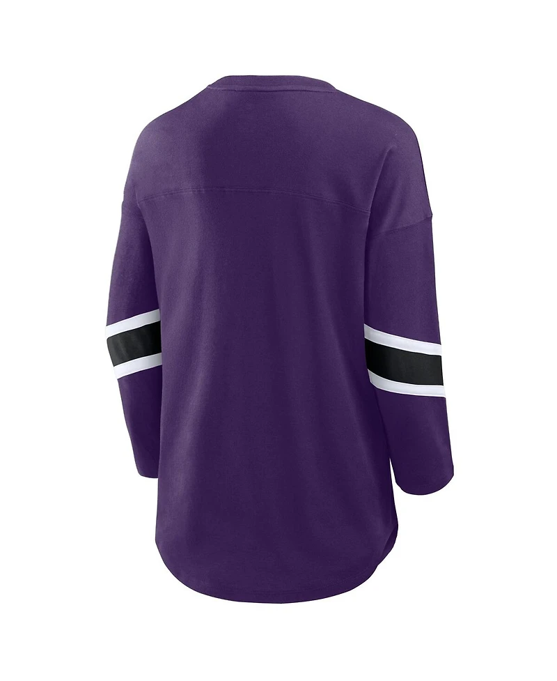 Fanatics Women's Purple Baltimore Ravens Redzone 3/4-Sleeve T-Shirt