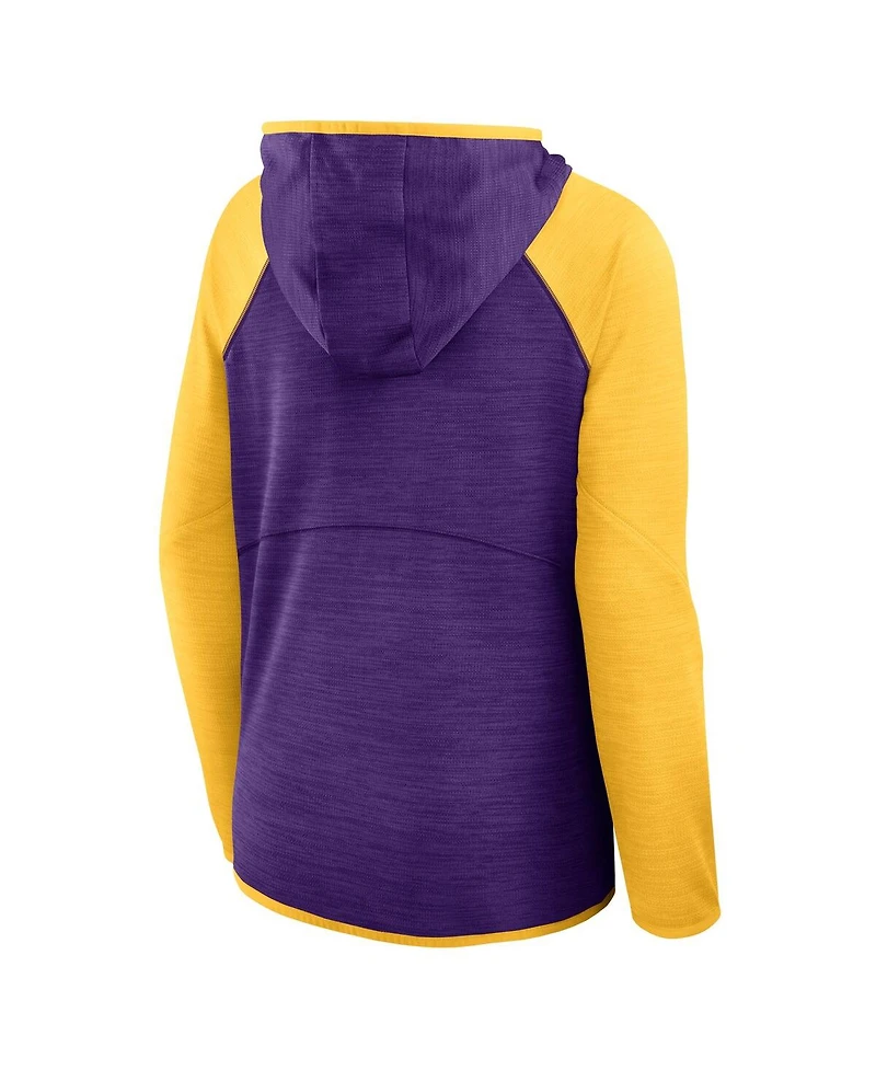 Fanatics Women's Purple/Gold Minnesota Vikings Redzone End Around Pass Raglan Full-Zip Hoodie